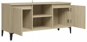 sonoma tölgy színű TV-szekrény fémlábakkal 103,5 x 35 x 50 cm