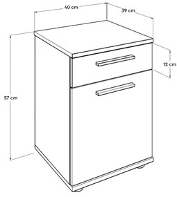 Éjjeliszekrény Kultaletta 1 (szonoma tölgy). 1108559