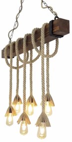 KUTUK kábeles függőlámpa 6xE27/40W/230V fenyő