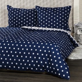 4Home pamut ágyneműhuzat Stars Navy blue , 140 x 220 cm, 70 x 90 cm