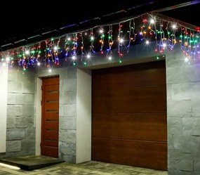 Jégcsap Kültéri 100 Led Színes Flash Függöny Flash Girland 5,3M IP44
