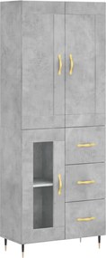 vidaXL betonszürke szerelt fa magasszekrény 69,5 x 34 x 180 cm