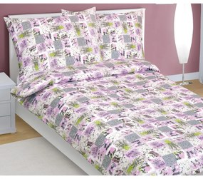 Bellatex Patchwork pamut ágyneműhuzat lila, 140 x 200 cm, 70 x 90 cm, 140 x 200 cm, 70 x 90 cm