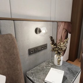 Fali lámpa ROSSI 1xE14/10W/230V fekete/átlátszó