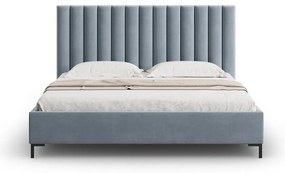 Világoskék kárpitozott ágyneműtartós franciaágy ágyráccsal 160x200 cm Casey – Mazzini Beds