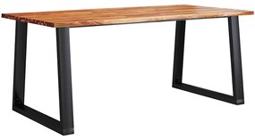 Tömör akácfa étkezőasztal természetes éllel 180 x 90 x 75 cm