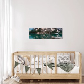 Kép egy hegyi tóról (órával) (90x30 cm)