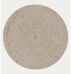 Világosszürke-elefántcsont színű kézi szövésű gyapjú kerek szőnyeg ø 200 cm Takashi – Kave Home