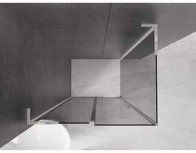 Mexen Velar L, zuhanykabin tolóajtóval 100 x 90 cm, 8mm szürke üveg, króm, 871-100-090-43-01