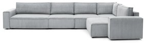 Világosszürke kordbársony sarokkanapé (jobb oldali) Nihad modular – Bobochic Paris
