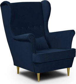 GOLD Füles fotel Sötétkék