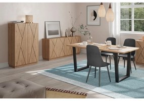 Étkezőasztal tölgyfa dekoros asztallappal 100x180 cm Francesca – Marckeric