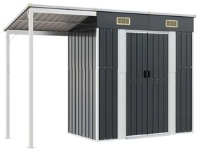 vidaXL antracitszürke fészer meghosszabbított tetővel 277x107x181 cm