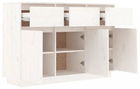 fehér tömör fenyőfa tálalószekrény 110 x 34 x 75 cm