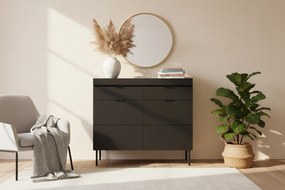 Sentia kétszárnyú komód 105 cm két fiókkal - fekete / fekete