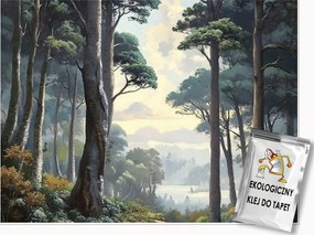 Fotótapéta Erdő 3D Fák Természet Tájkép Falra Hálószoba Nappali 350x250