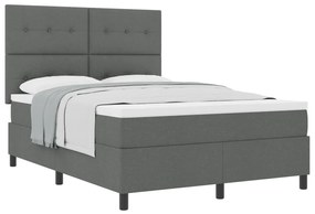 Boxspring ágy matraccal sötétszürke 160x200 cm szövet
