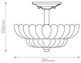Quoizel QZ-WHITECAP-SF-S - Mennyezeti lámpa WHITECAP 3xE14/40W/230V átm. 29,7 cm
