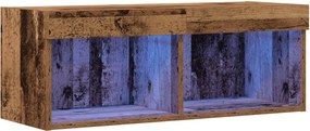 vidaXL TV szekrény garnitúra leddel Régi fa 80 x 30 x 30 cm Faanyag