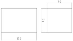 Lámpa Mennyezeti lámpatest LENTO, aluminium, 100x130, IP54, max 35W, négyzet, grafit