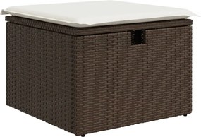 vidaXL barna polyrattan kerti szék párnával 55 x 55 x 37 cm