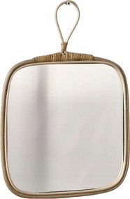 Függő Tükör Függesztett Fali Tükör Négyzet Alakú Rattan Keret 37x28