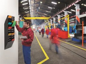 Prospektustartó, fali, álló, A4, DURABLE FLEXIBOXX 12, fekete (DB1709763060)