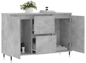 betonszürke szerelt fa tálalószekrény 101,5 x 35 x 70 cm