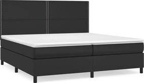 vidaXL fehér műbőr rugós ágy matraccal 200 x 200 cm