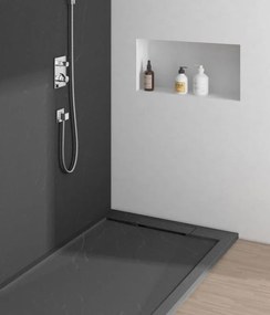 AREZZO design STONE pala hatású öntött márvány zuhanytálca, 120x90 cm-es, antracit (2 doboz)