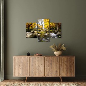 Kép - Vízesések őszi tájban, sárga (90x60 cm)