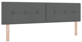 Boxspring Ágy Mattal Sötétszürke 180x200 cm Szövet