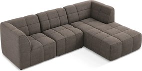 Barna buklé sarokkanapé (jobb oldali-heverő résszel) Aloha – Makamii