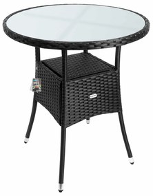 Reno kerti asztal, polirattan Ø 60 cm fekete