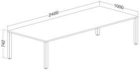 ProOffice tárgyalóasztal 240 x 100 cm, dió