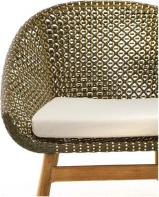 Zöld-natúr színű tömörfa kerti fotel Olbia – Kave Home