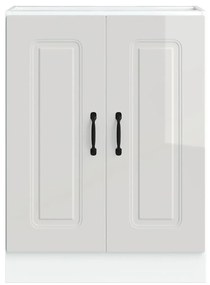 Mosogató aljzat szekrény Kalmar magasfényű fehér 60x46x81,5 cm