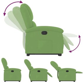 világoszöld bársony felállást segítő dönthető fotel