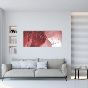 Kép - Piros absztrakt virág N⁰1 (120x50 cm)