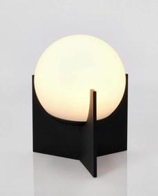 Fekete fém LED dimmelhető asztali lámpa műanyag búrával (magasság 16 cm) Cardamom – Bizzotto