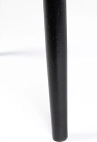 Fekete kerek dohányzóasztal tölgyfa dekorral ø 80 cm Fabio – White Label