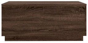 barna tölgyszínű dohányzóasztal LED-lámpákkal 90x50x40 cm