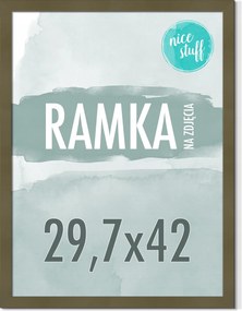 Képkeret A3 29,7x42 Képkeret Mdf Fotó sötét Olívazöld