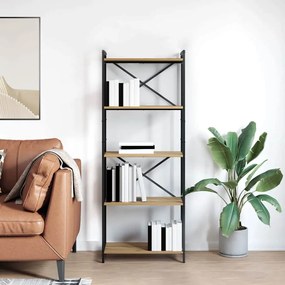Könyvszekrény kézműves tölgy 60 x 30 x 153 cm Faanyag