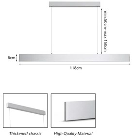 Brilagi - LED Dimmelhető csillár zsinóron SLIMLINE LED/40W/230V 3000-6000K ezüst + távirányító