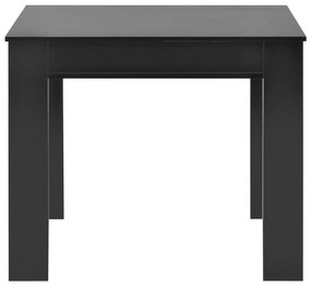 Magasfényű fekete kihúzható étkezőasztal 175 x 90 x 75 cm