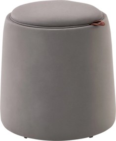 HOMCOM 2 az 1-ben Tároló Puff, Kerek Párnázott Puff Lábpihentető Tárolóval, 44 x 47,5 cm, Sötétszürke | Aosom