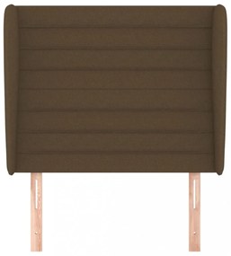 sötétbarna szövet fejtámla szárnyakkal 83 x 23 x 118/128 cm