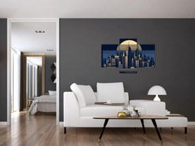 Kép – Geometrikus város (90x60 cm)