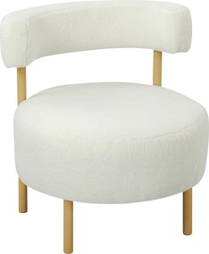HOMCOM Sherpa-pihe bouclé fotel fahatású fém lábakkal — párnázott díszfotel nappaliba és hálószobába, krém | Aosom